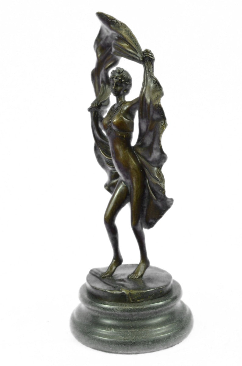 Art Deco Windy Day by Bergman Nam Greb Exotic Detail Bronze Sculpture Sale Decor