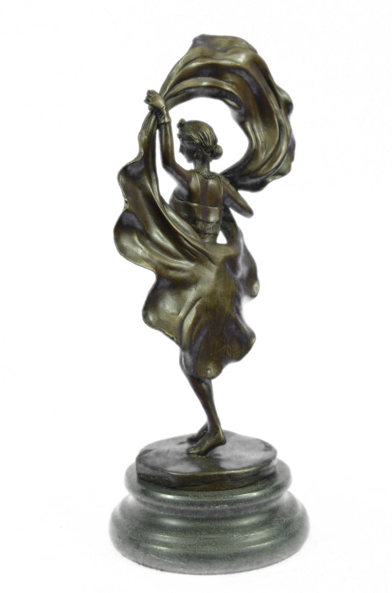 Art Deco Windy Day by Bergman Nam Greb Exotic Detail Bronze Sculpture Sale Decor