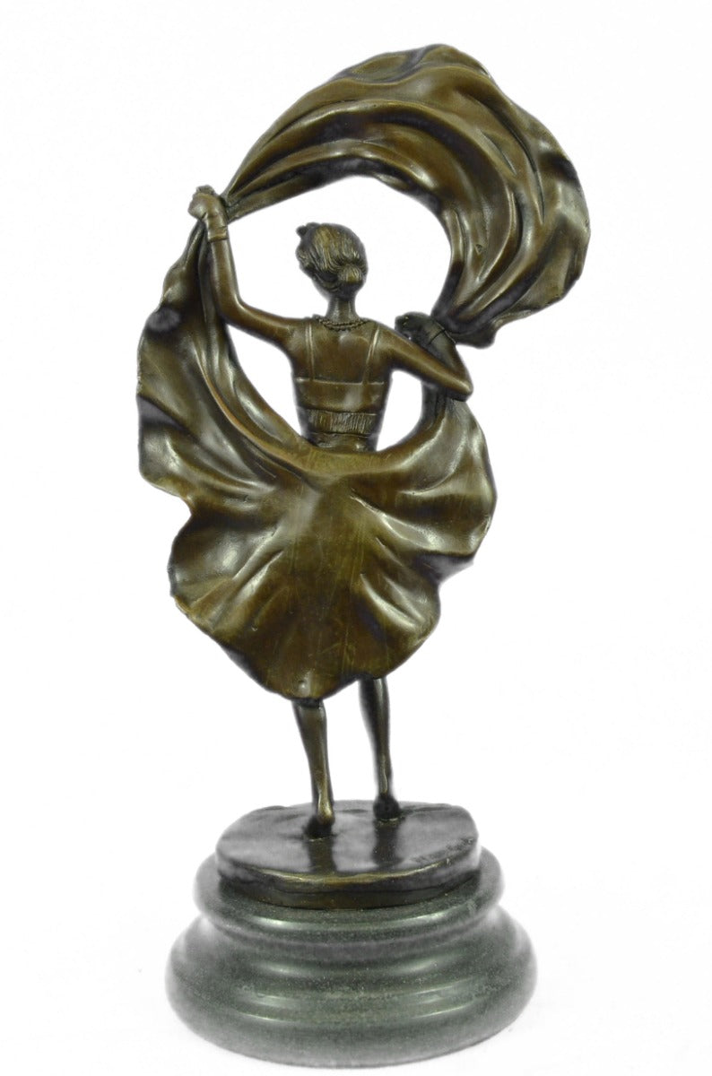 Art Deco Windy Day by Bergman Nam Greb Exotic Detail Bronze Sculpture Sale Decor