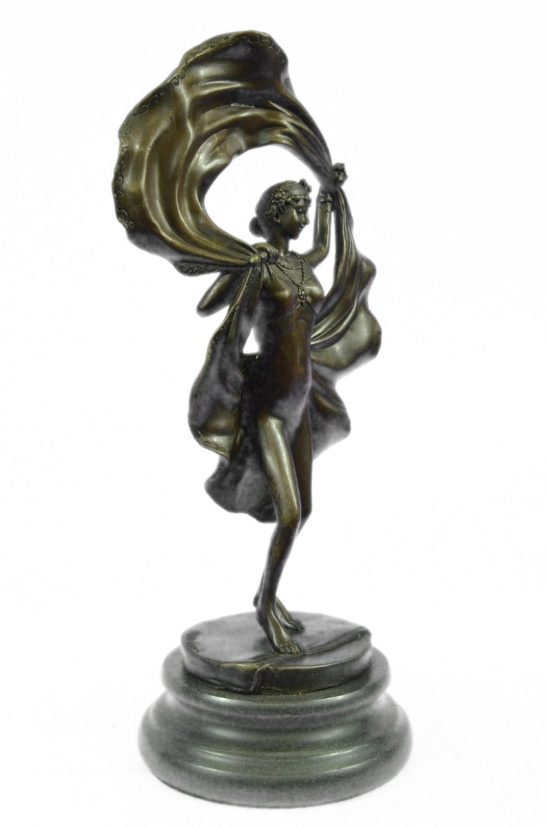 Art Deco Windy Day by Bergman Nam Greb Exotic Detail Bronze Sculpture Sale Decor