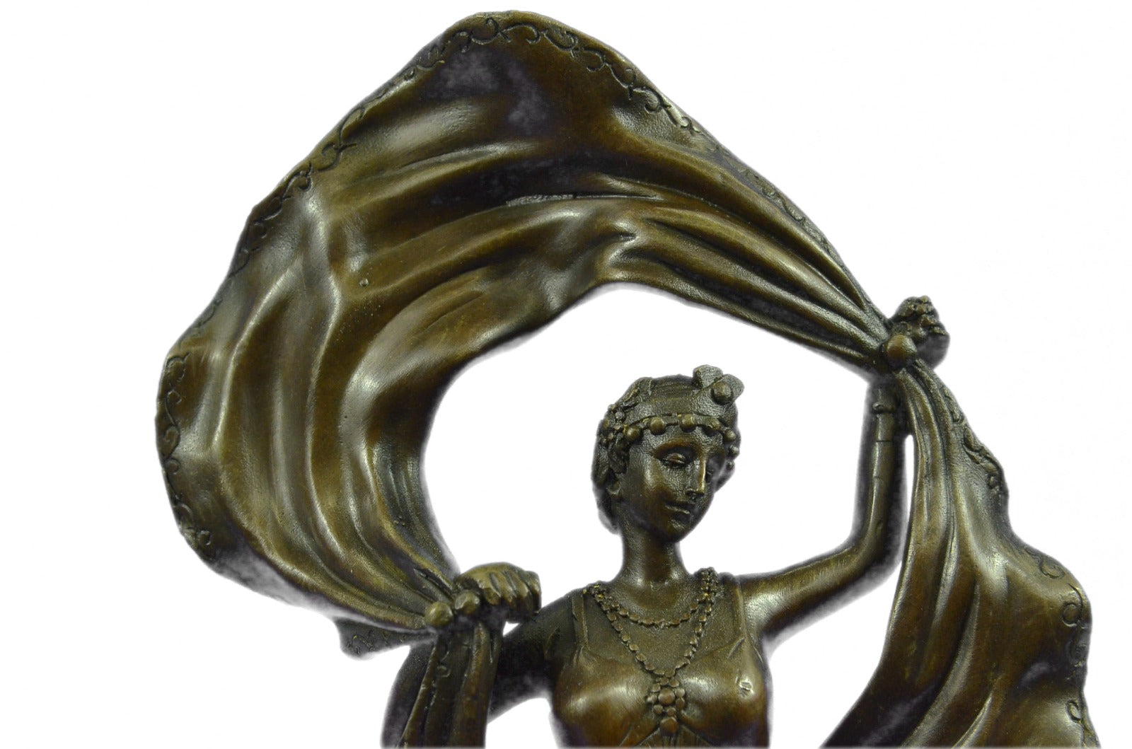 Art Deco Windy Day by Bergman Nam Greb Exotic Detail Bronze Sculpture Sale Decor
