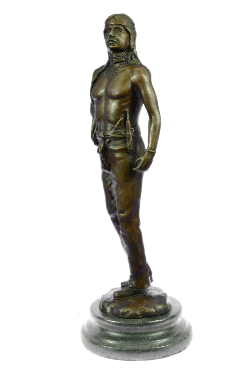 Bronze Marble Sculpture Statue Native American Indian Royal Family Lost Wax