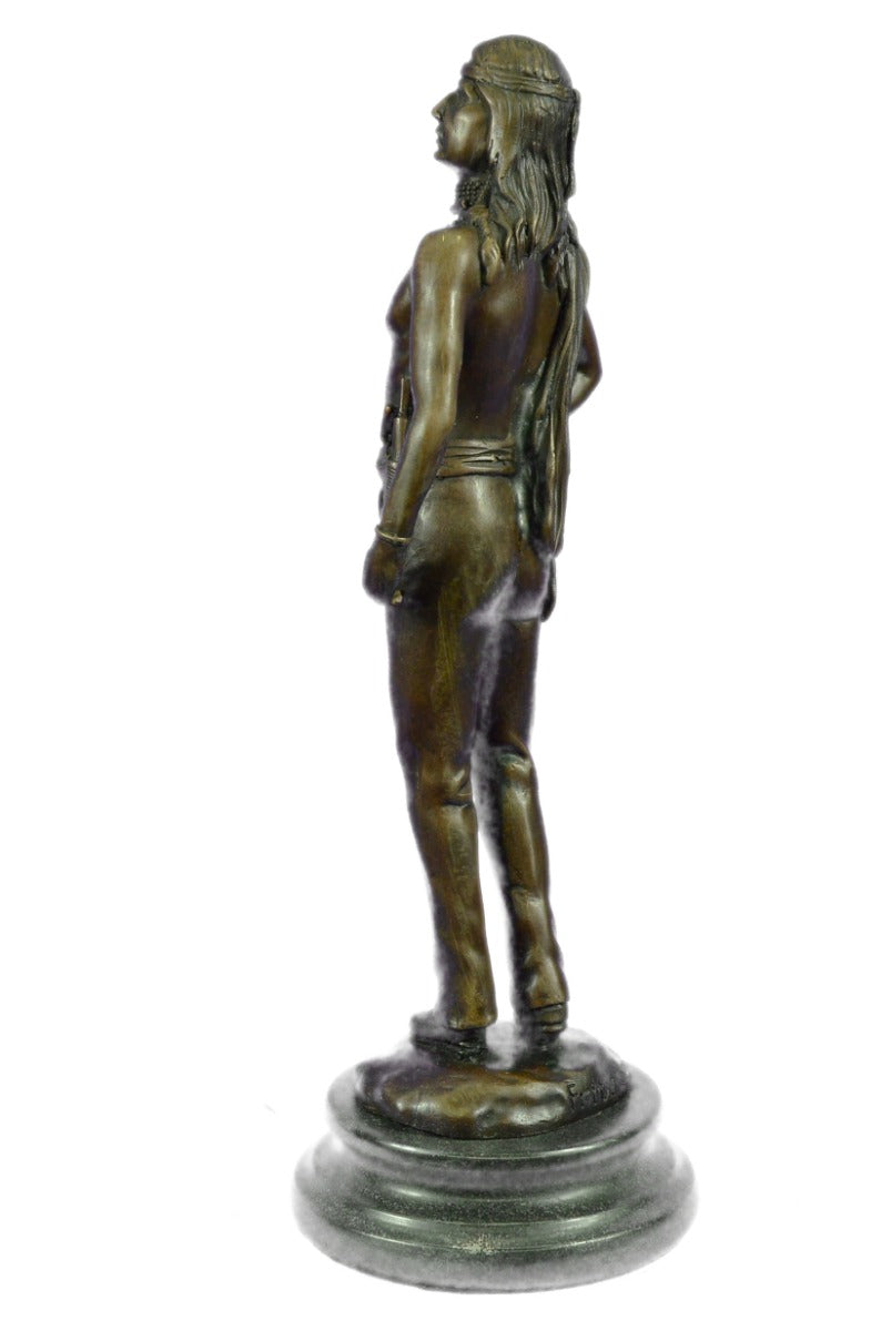 Bronze Marble Sculpture Statue Native American Indian Royal Family Lost Wax