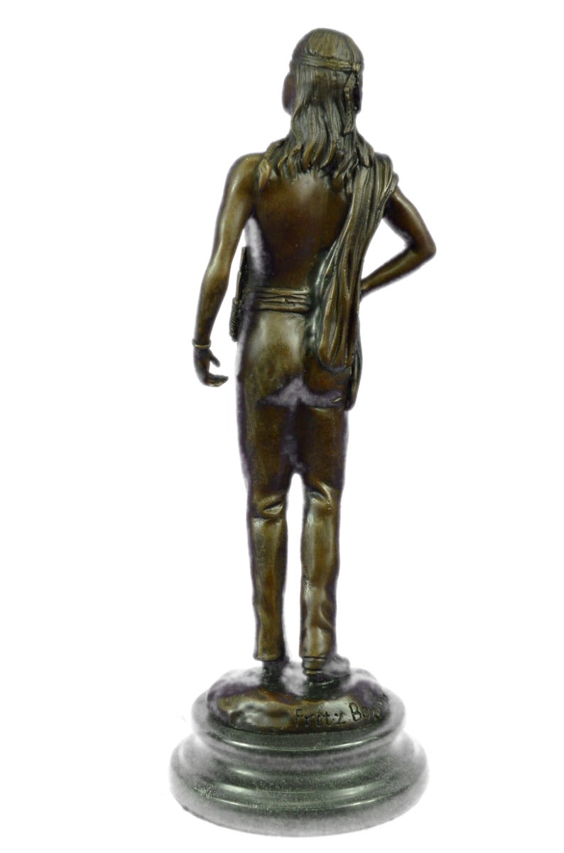 Bronze Marble Sculpture Statue Native American Indian Royal Family Lost Wax