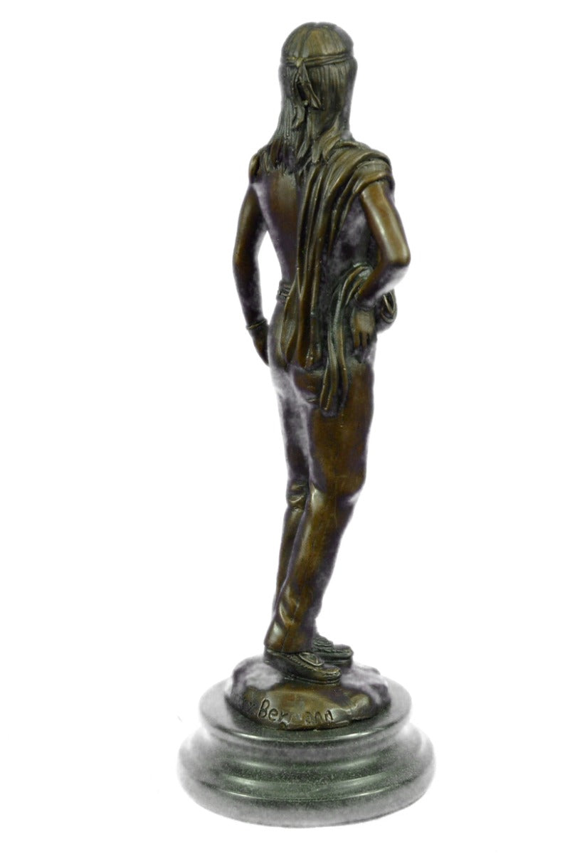 Bronze Marble Sculpture Statue Native American Indian Royal Family Lost Wax