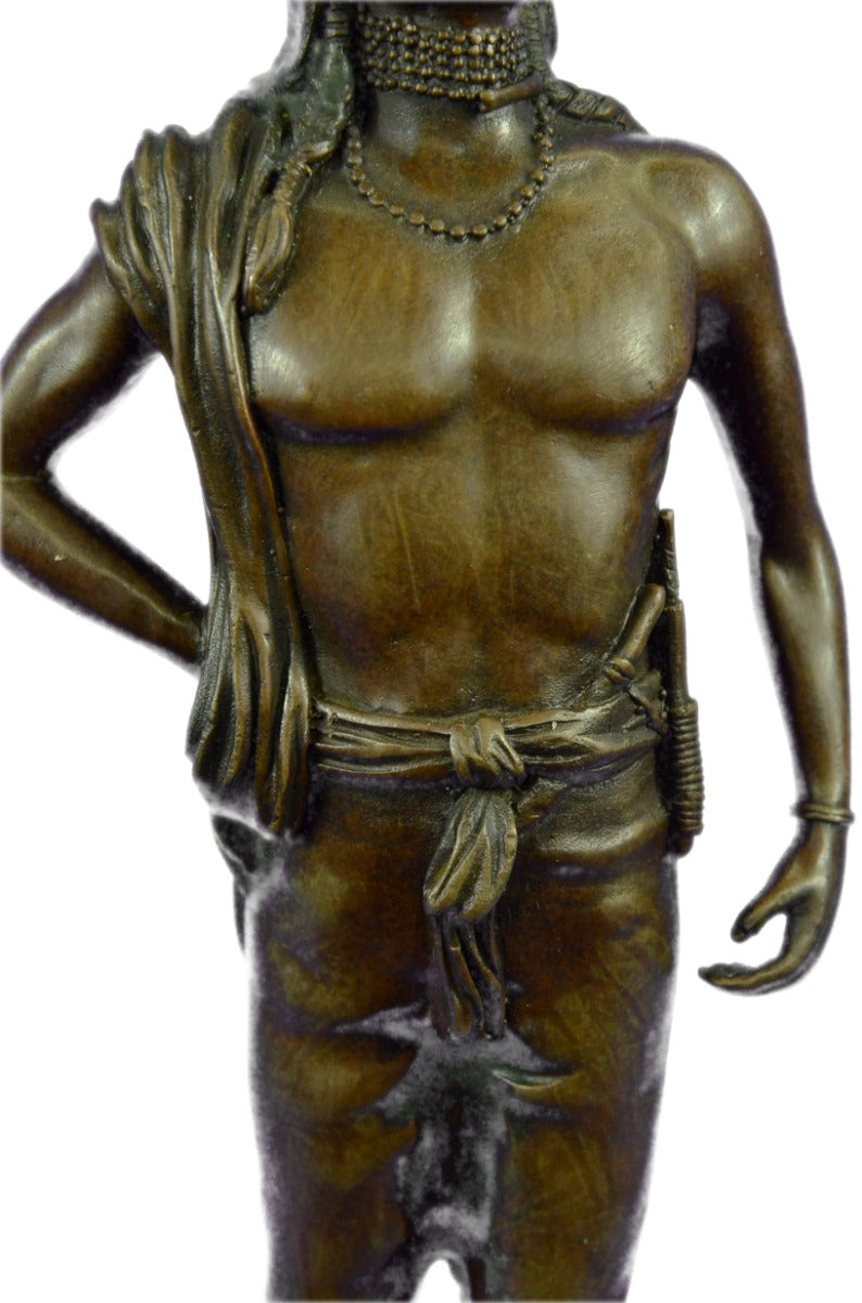 Bronze Marble Sculpture Statue Native American Indian Royal Family Lost Wax