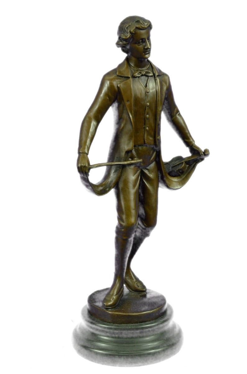 Bronze Sculpture Hot Cast Ludwig Beethoven Violin Player Composer Musician Decor