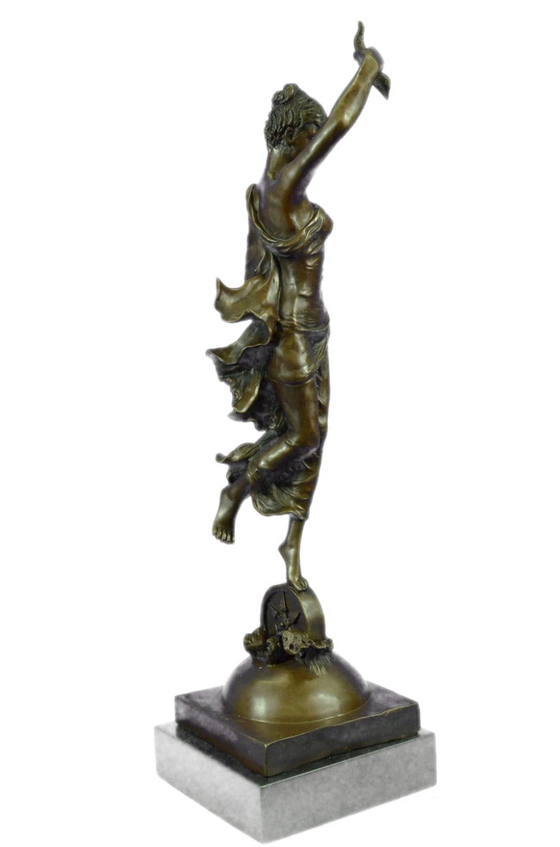Roman Goddess of Prosperity Lady Fortuna Hot Cast Bronze Figurine Statue