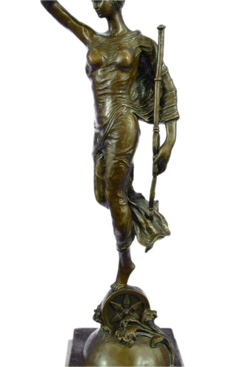 Roman Goddess of Prosperity Lady Fortuna Hot Cast Bronze Figurine Statue