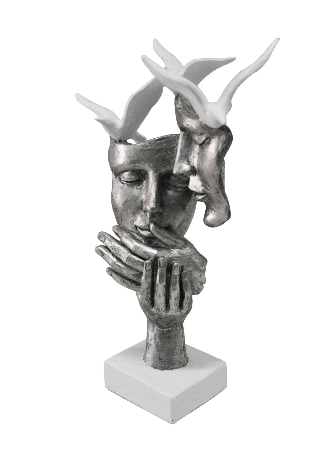Art Deco Sculpture Gorgeous Abstract Couple Man and Woman Loving Bronze Statue