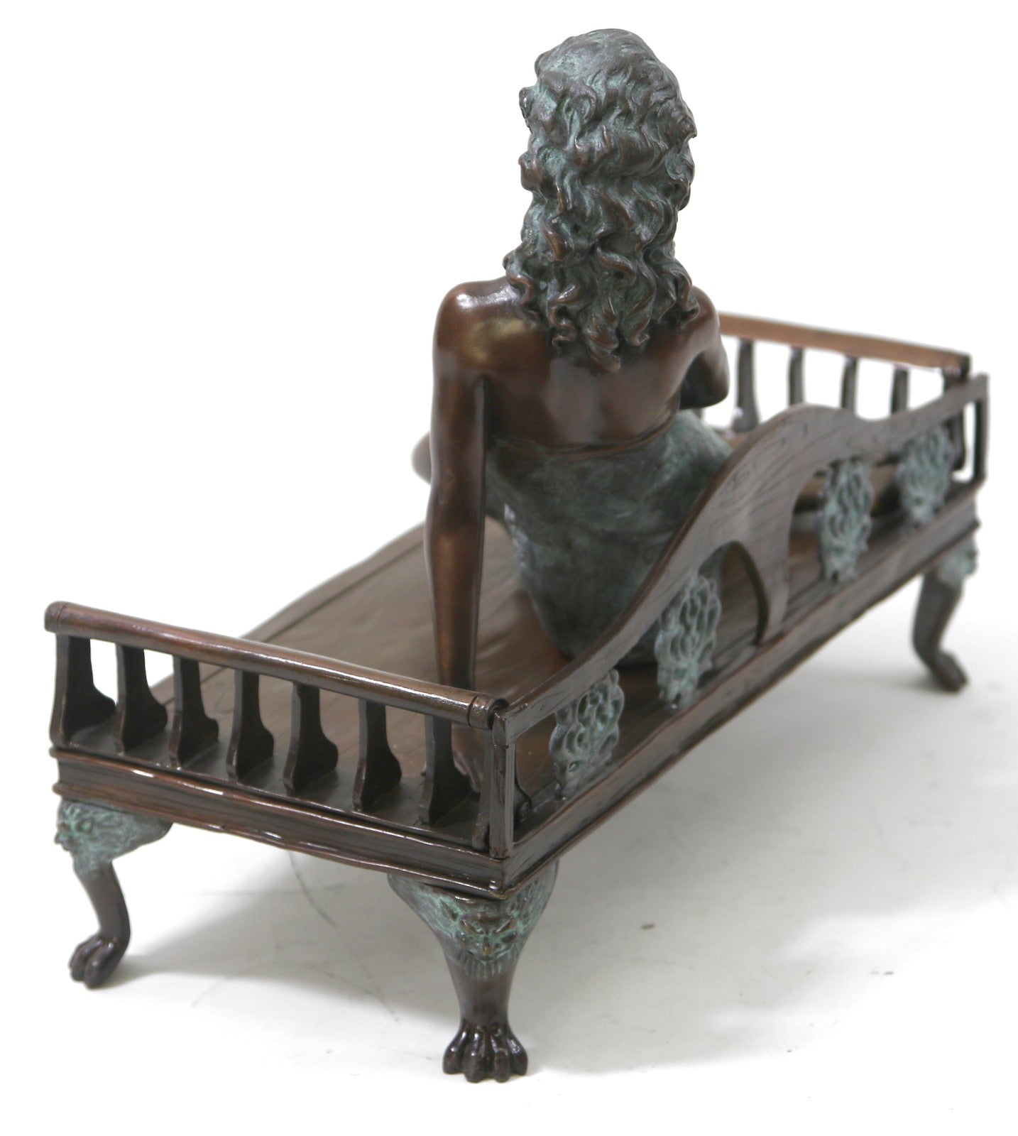 Nude Lying Woman Statue Real Bronze Western Naked Female Sculpture with Marble Base