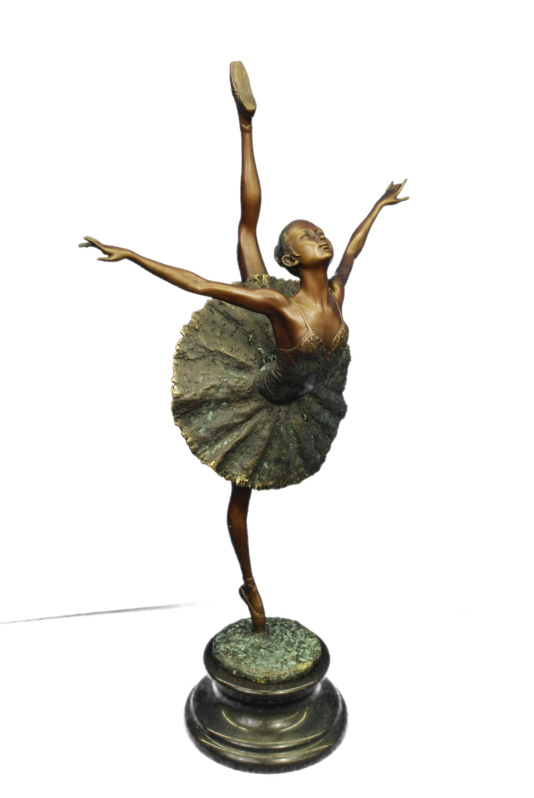 Classic Ballerina Girl Ballet Dancer Signed Bronze Sculpture Figure Art Nouveau