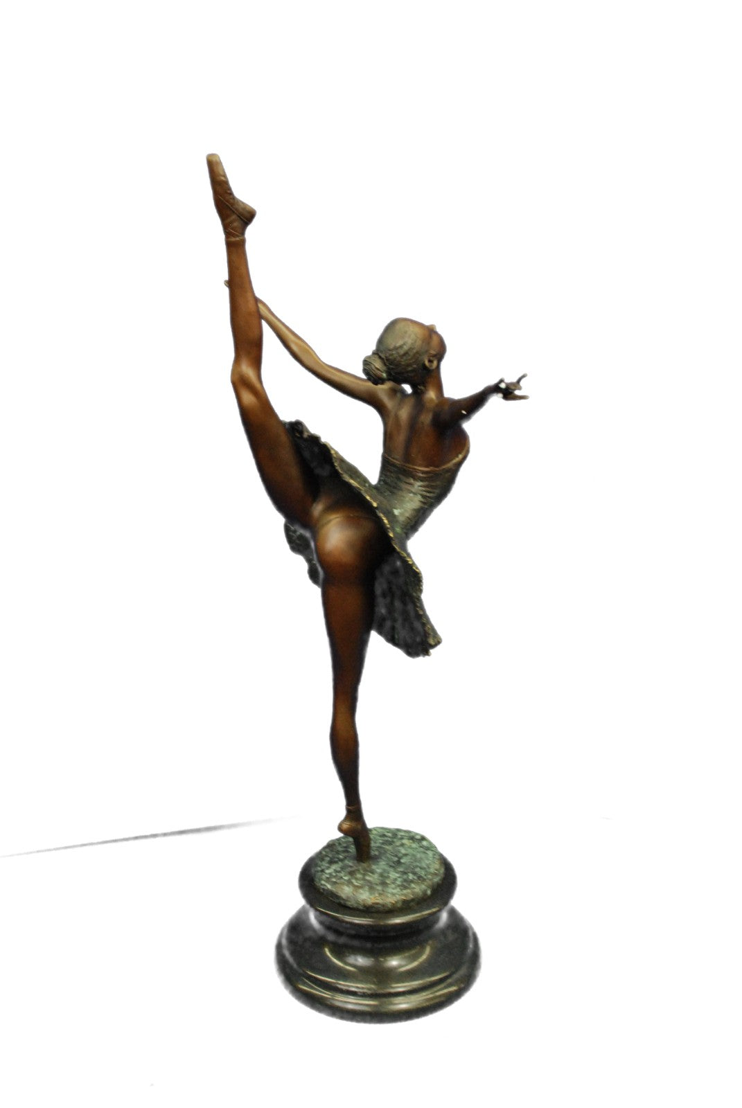 Classic Ballerina Girl Ballet Dancer Signed Bronze Sculpture Figure Art Nouveau