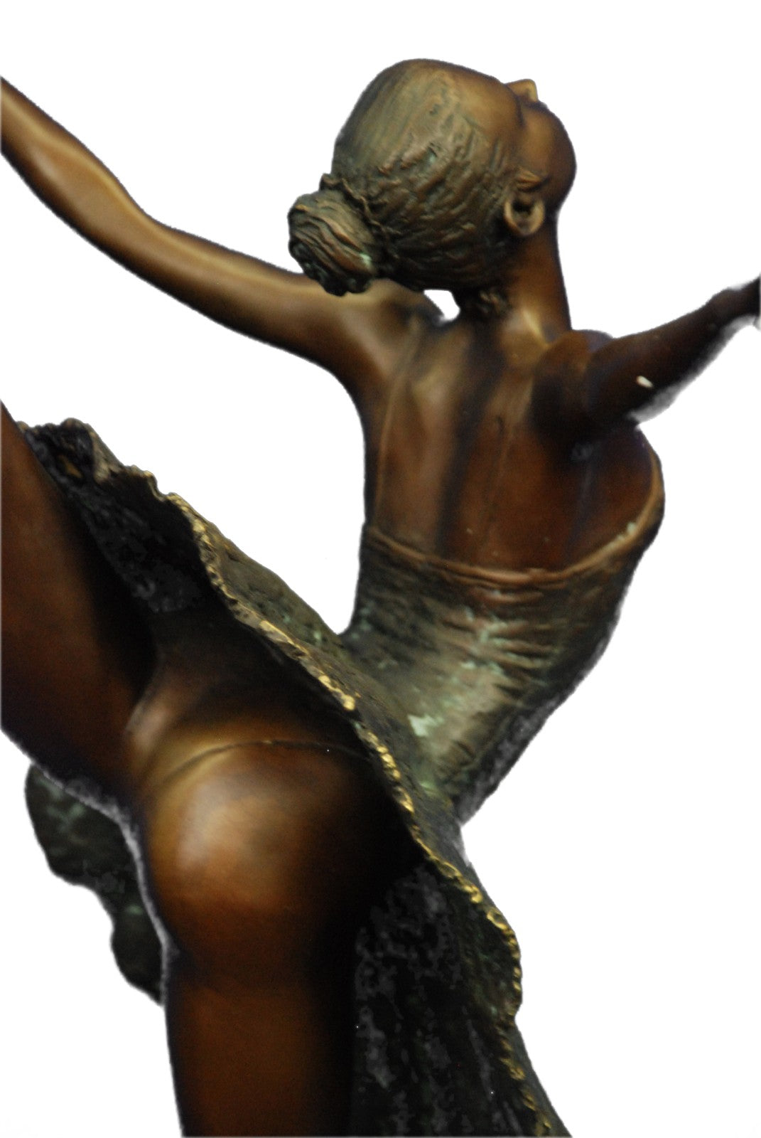 Classic Ballerina Girl Ballet Dancer Signed Bronze Sculpture Figure Art Nouveau