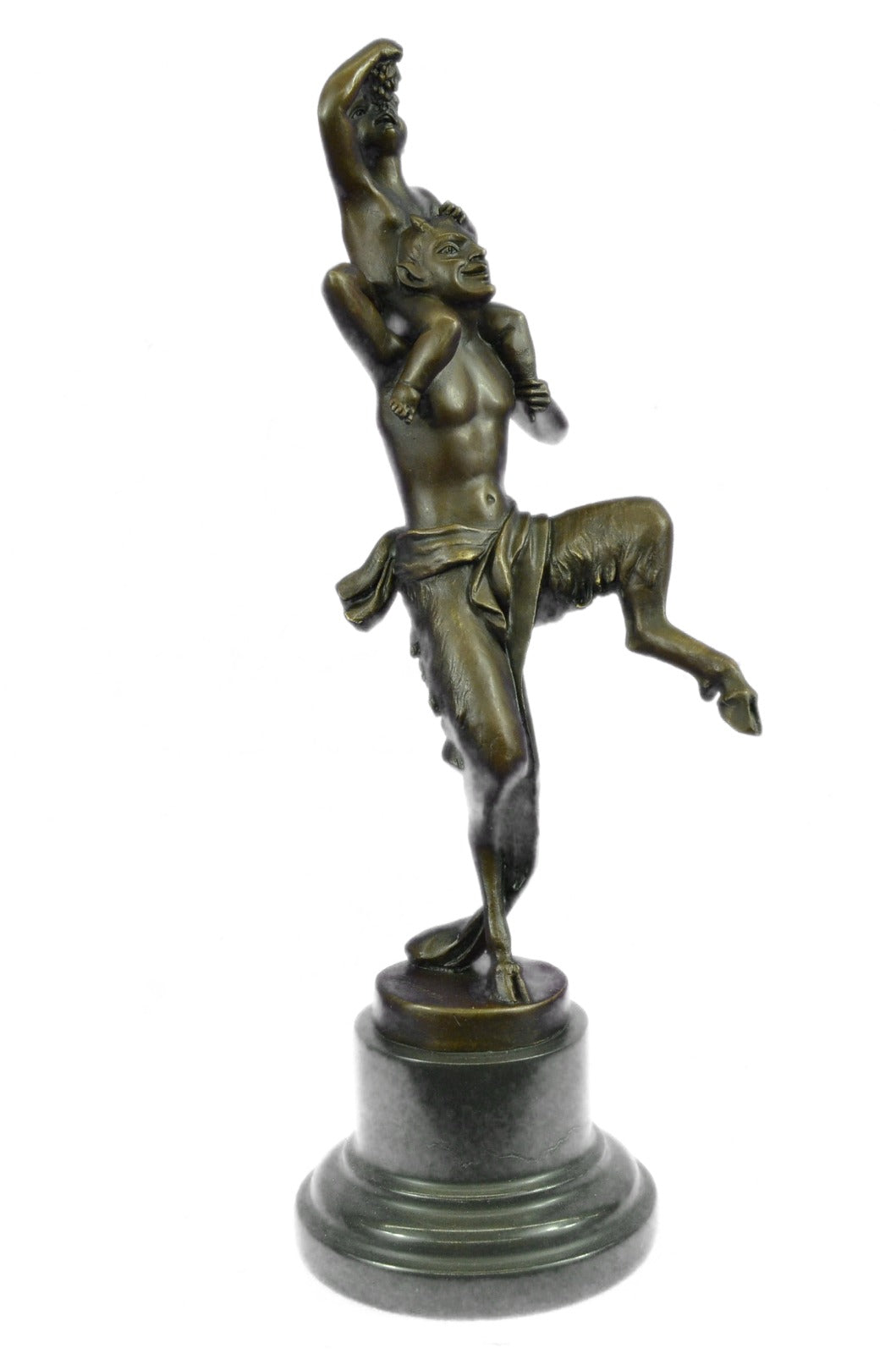 Museum Quality Bergman Naked Satyr & Nude Boy Bronze Sculpture Statue Figurine
