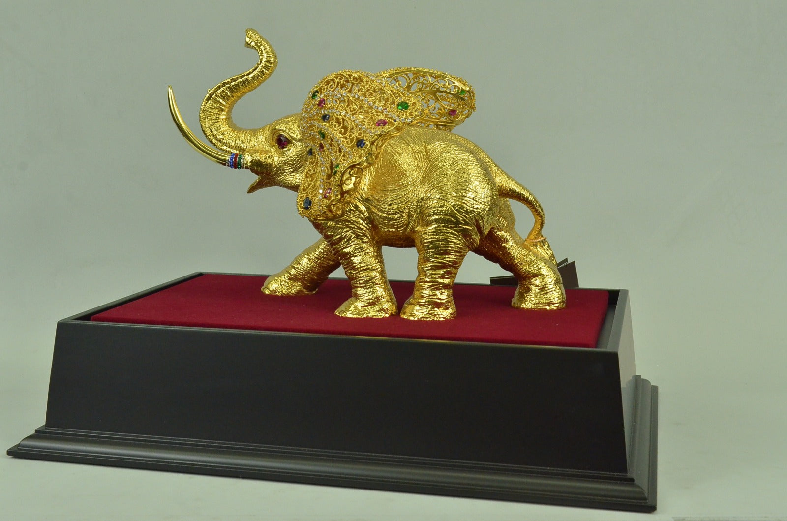 Massive Art Deco 24K Gold Bronze African Elephant Bronze Sculpture Figurine Sale