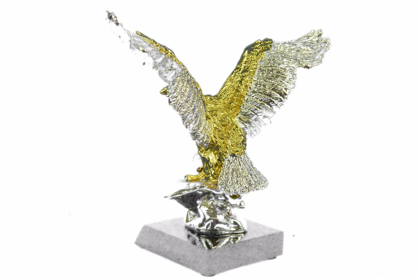 Bronze Sculpture Eagle Symbol of Freedom 24K Gold Plated Masterpiece Figurine