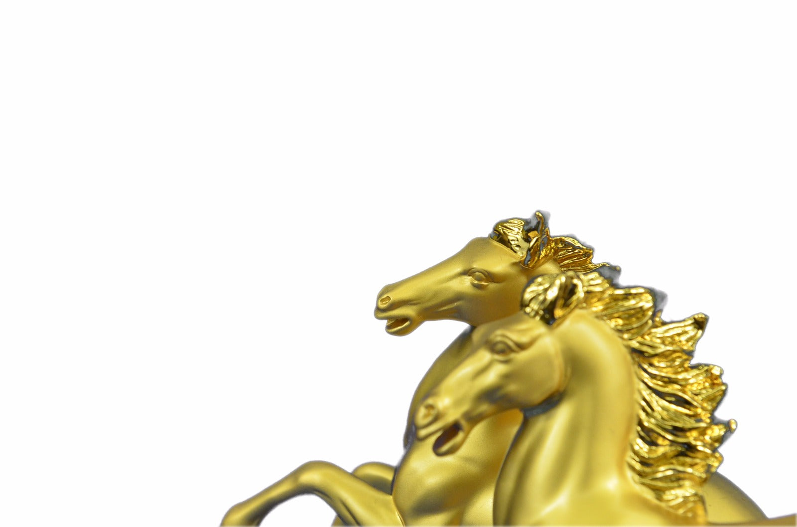 24K Gold Hot Cast Horses Classic Masterpiece Collectible Artwork Bronze Figurine
