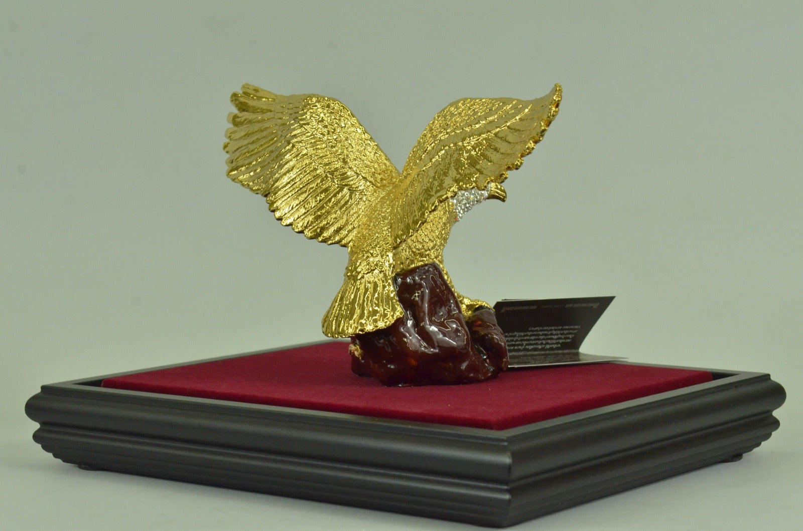 24Kt Gold Plated Eagle Statue/Figurine 10" Tall Hampshire Mixed Materials Bronze