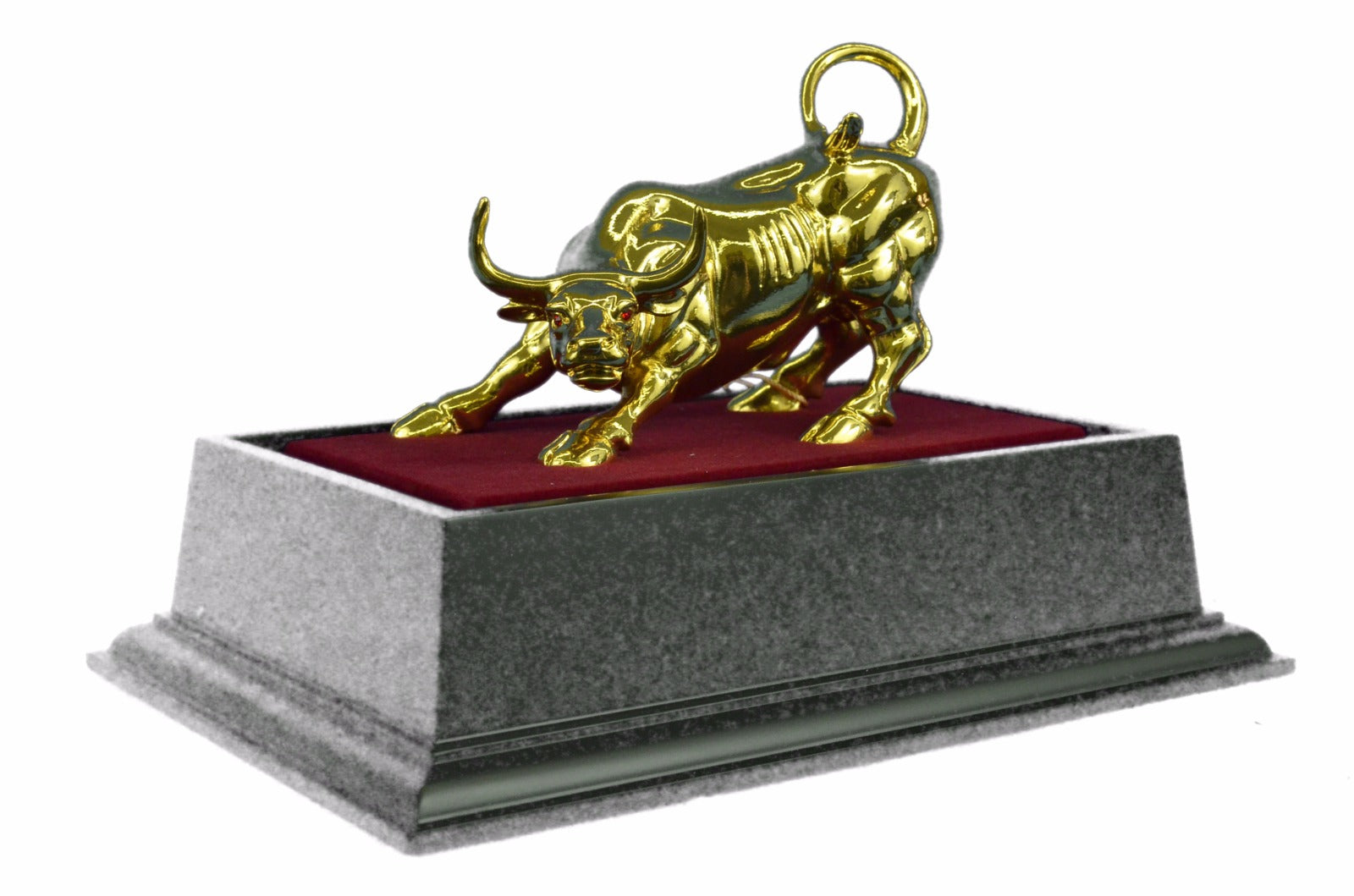 Hot Cast 24K Gold Plated Stock Market Bull Handcrafted Sculpture Figurine Figure