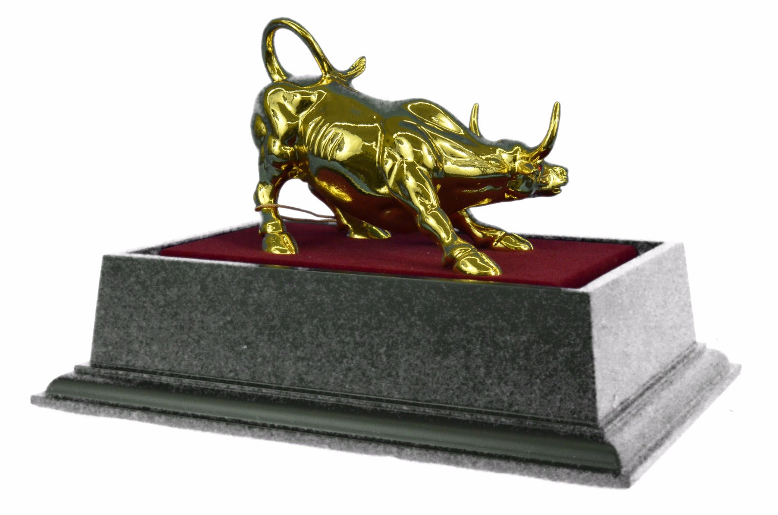 Hot Cast 24K Gold Plated Stock Market Bull Handcrafted Sculpture Figurine Figure