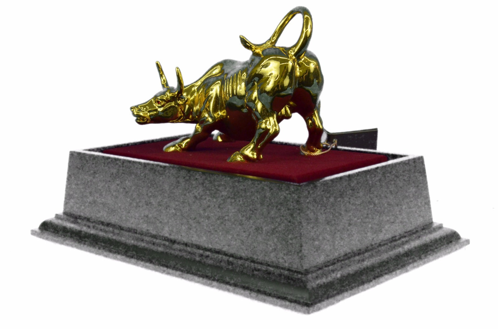 Hot Cast 24K Gold Plated Stock Market Bull Handcrafted Sculpture Figurine Figure