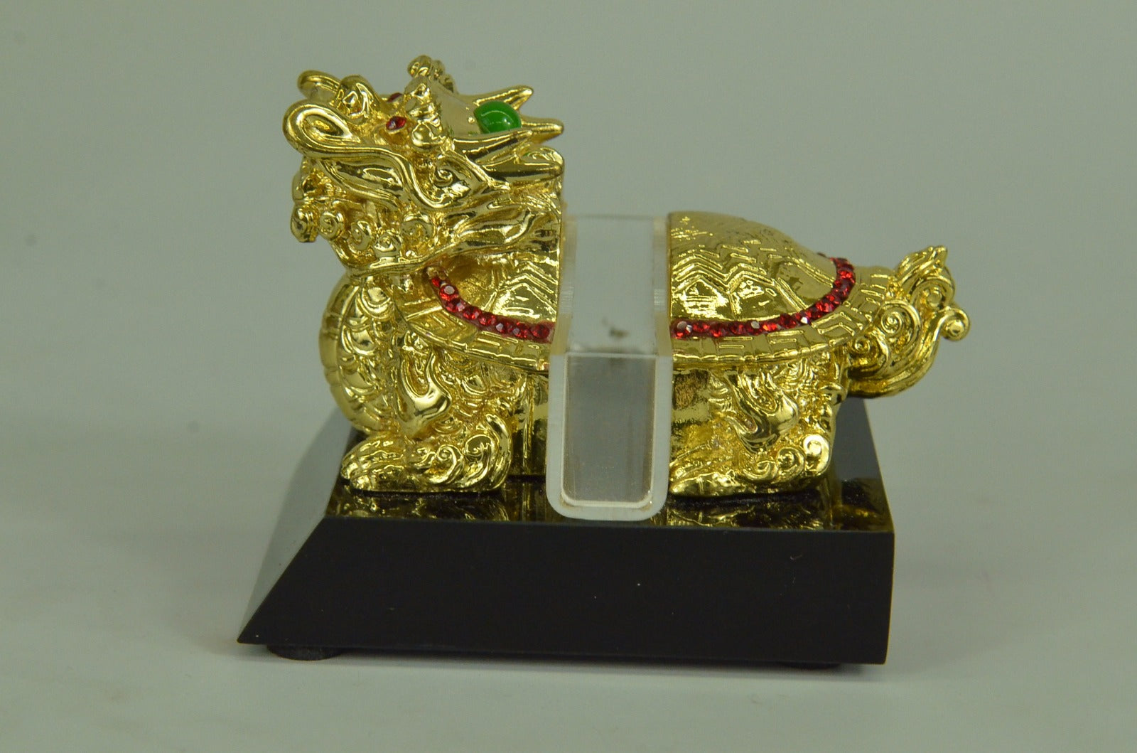 Hot Cast 24K gold Plated dragon tortoise with Rubies Jewelry Gift Valentine Day