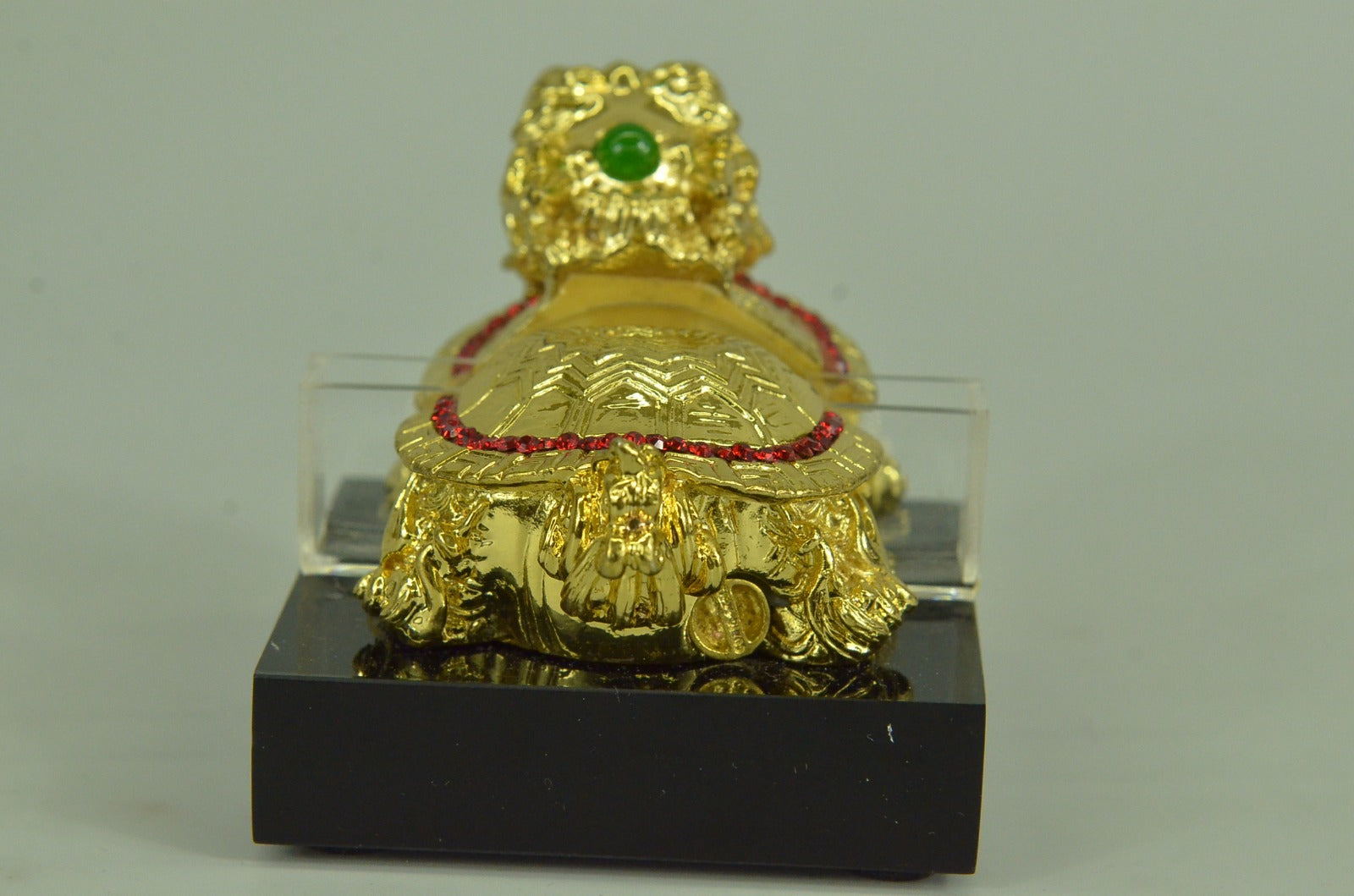 Hot Cast 24K gold Plated dragon tortoise with Rubies Jewelry Gift Valentine Day
