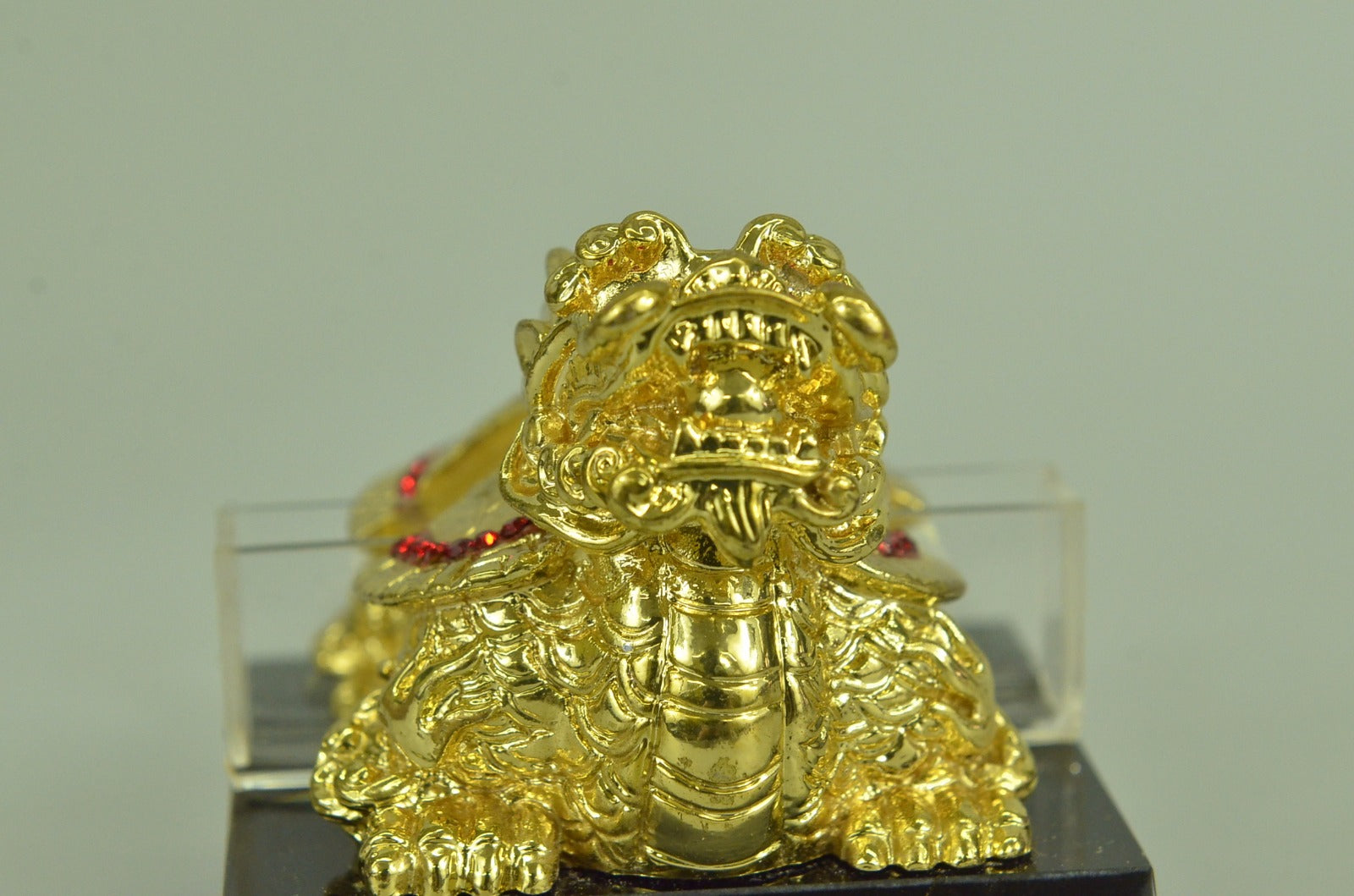 Hot Cast 24K gold Plated dragon tortoise with Rubies Jewelry Gift Valentine Day