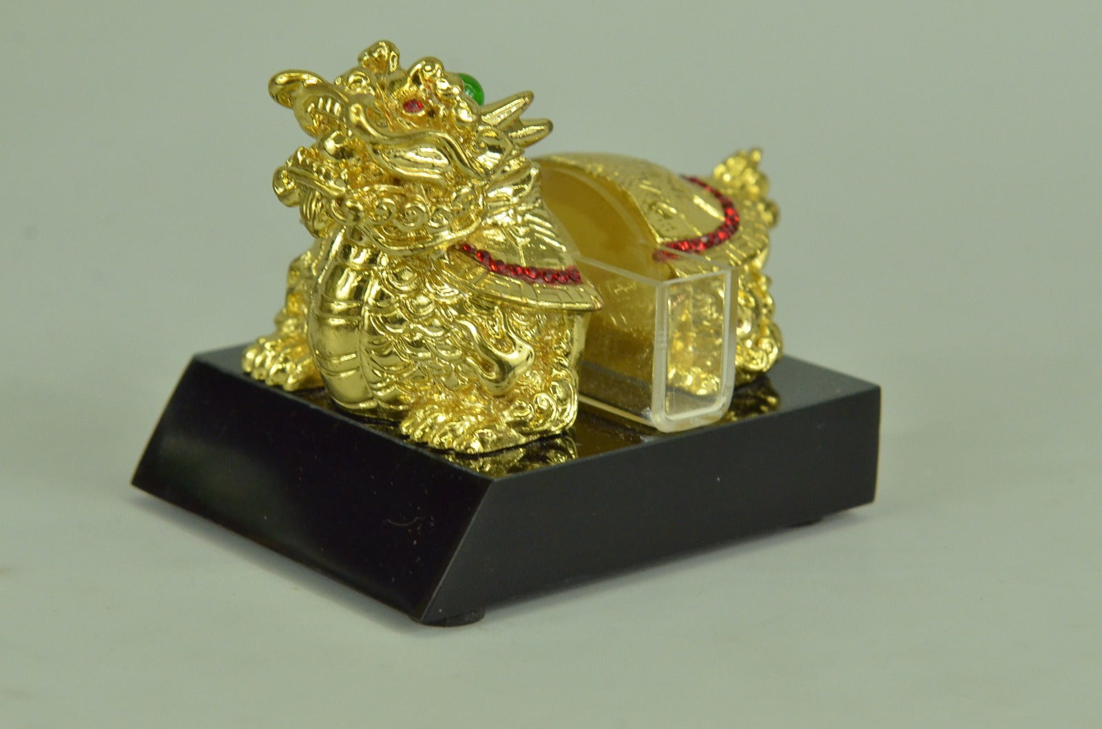 Hot Cast 24K gold Plated dragon tortoise with Rubies Jewelry Gift Valentine Day