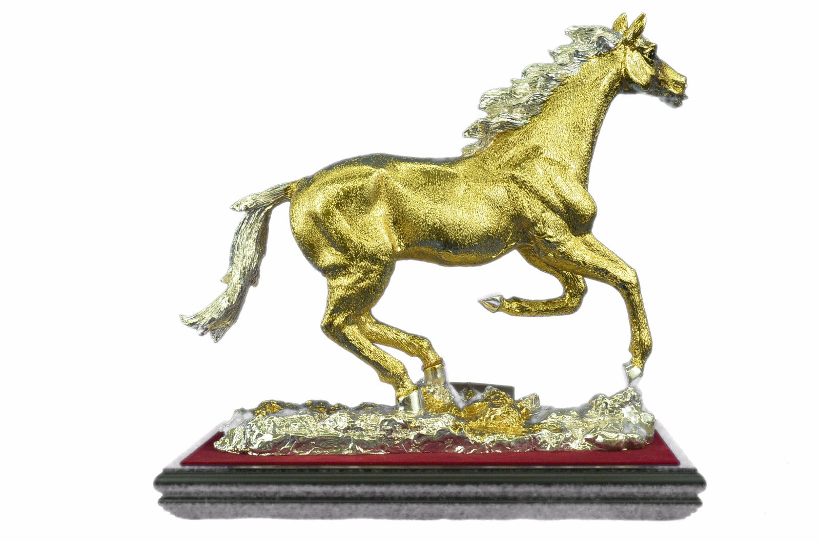 24K Gold Classic Arabian Horse Triple Crown Derby Winner Bronze Statue Figurine