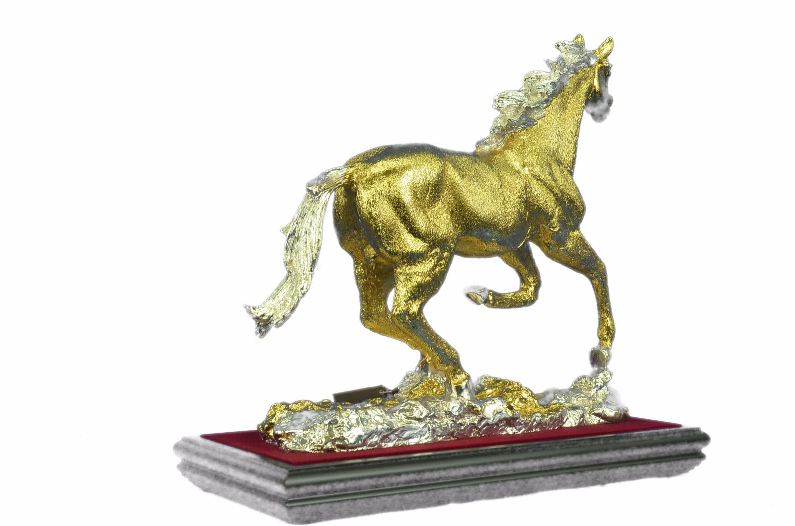 24K Gold Classic Arabian Horse Triple Crown Derby Winner Bronze Statue Figurine