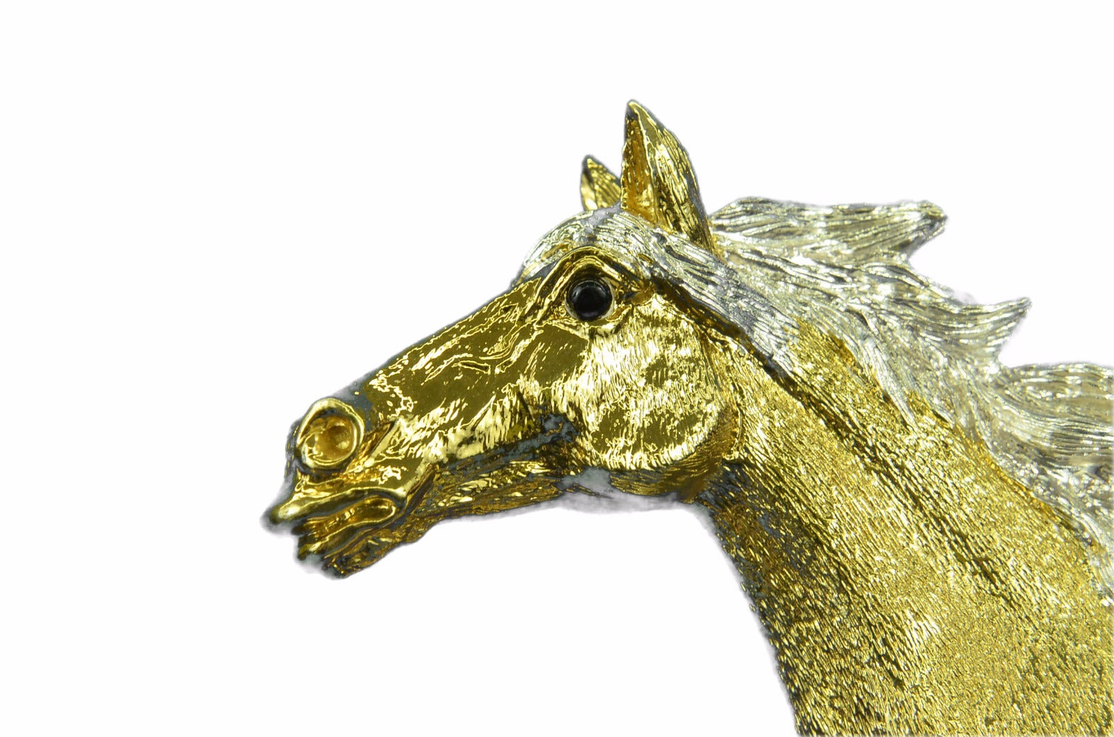 24K Gold Classic Arabian Horse Triple Crown Derby Winner Bronze Statue Figurine