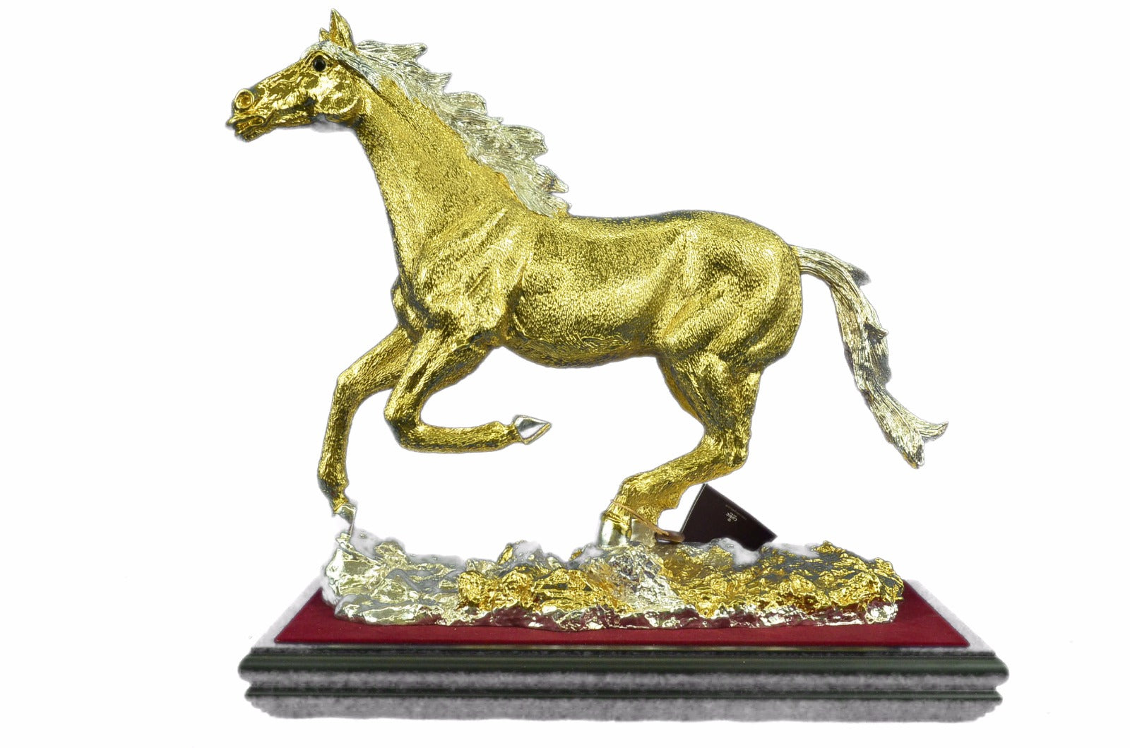 24K Gold Classic Arabian Horse Triple Crown Derby Winner Bronze Statue Figurine