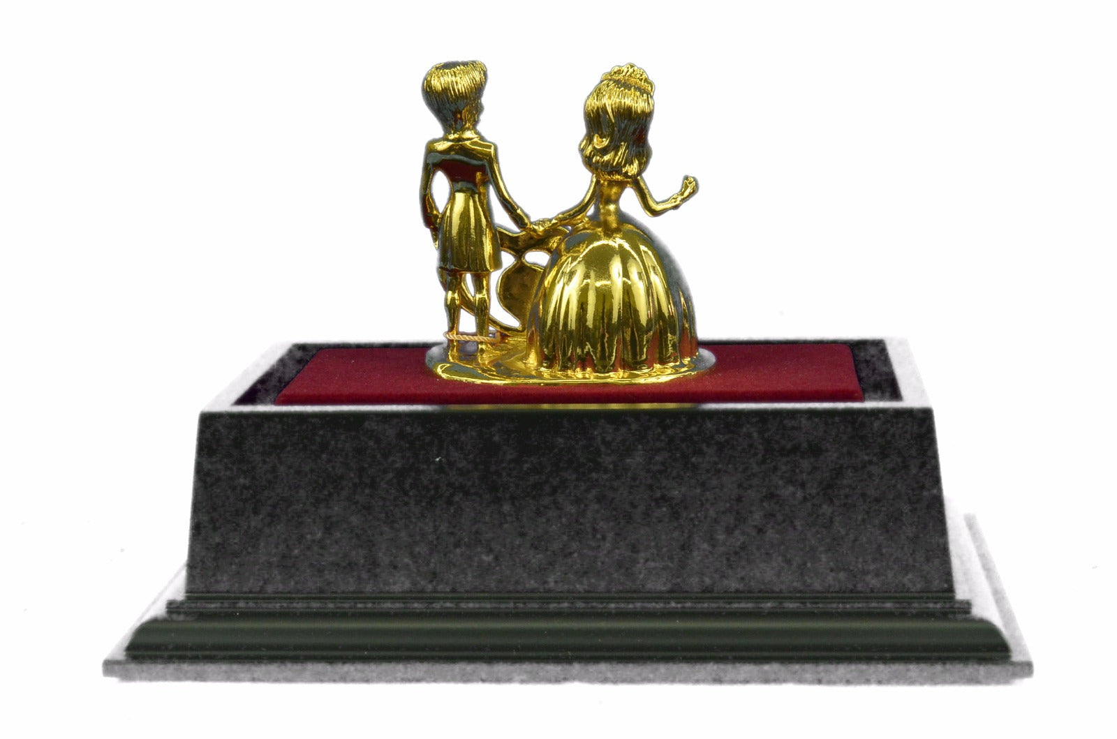 24K Gold Plated Mam Woman Marriage Hot Cast Bronze Sculpture Glass Display Decor