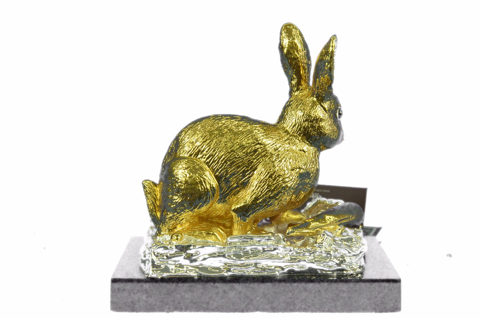 Bronze Sculpture 24K Gold Plated Hot Cast Gentle Bunny Figurine Figure Hot Cast