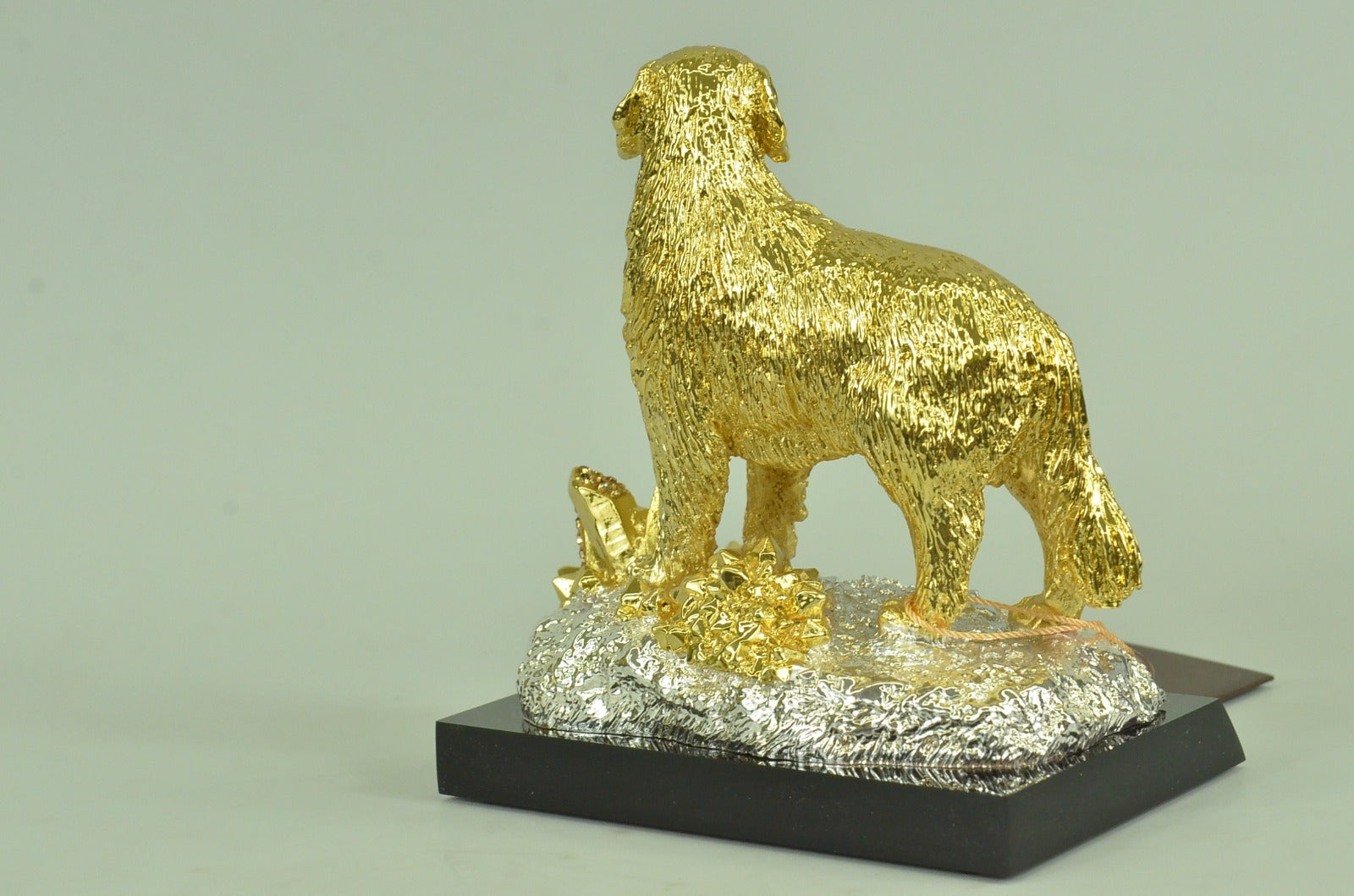 Vintage Bronze Labrador Dog Sculpture Statue Figurine 24K Gold Gift  Deal Decor