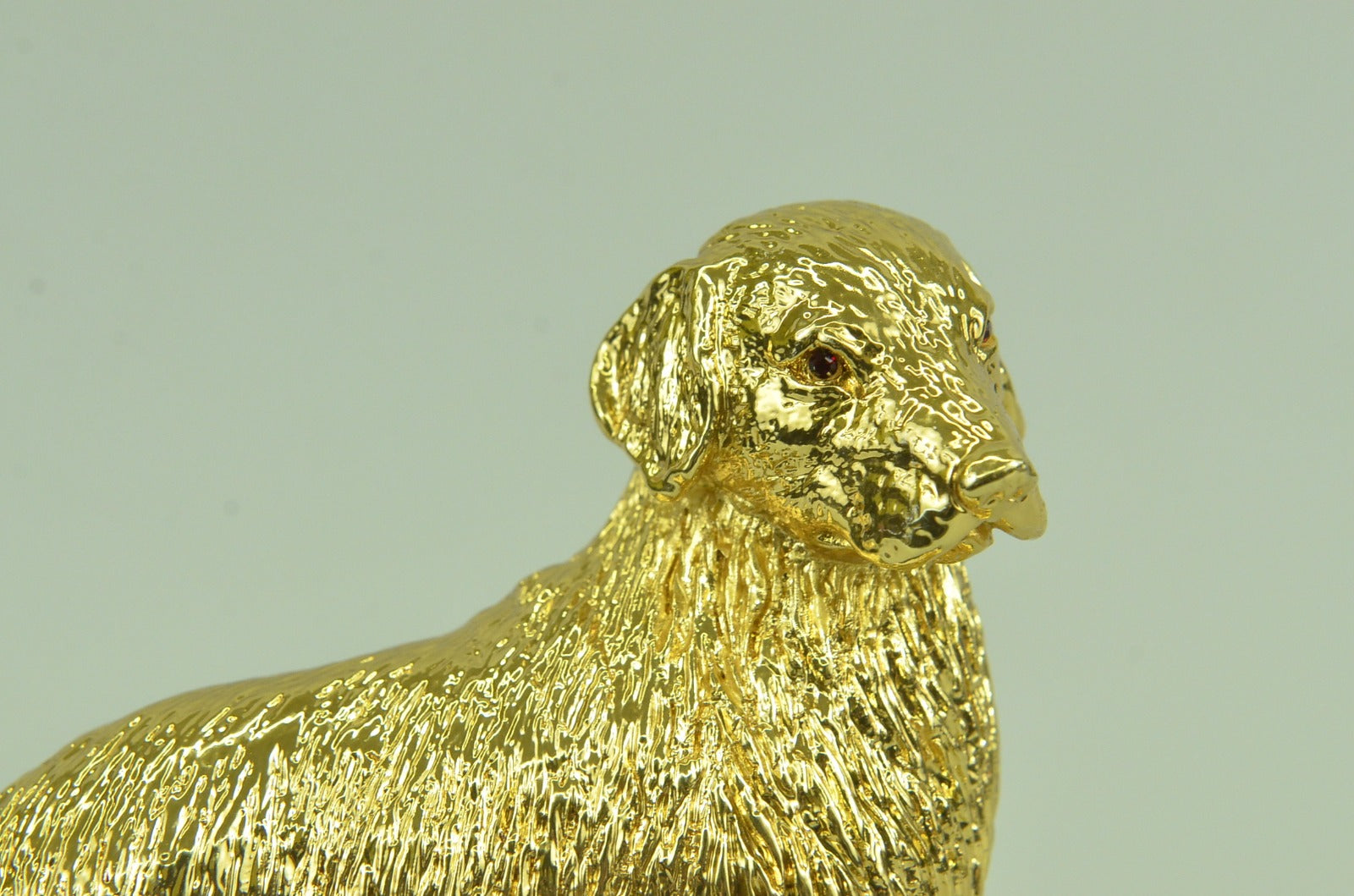 Vintage Bronze Labrador Dog Sculpture Statue Figurine 24K Gold Gift  Deal Decor