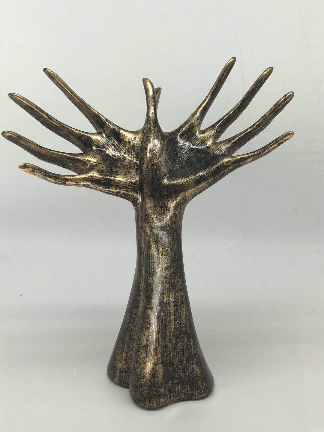Two Hand Joining Abstract Modern Art Bronze Effect Sculpture Figurine Figure