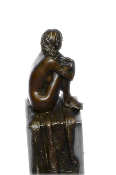 Handcrafted Detaile Nude Lady/Girl/Woman/Female Shy Girl Bronze Sculpture Statue