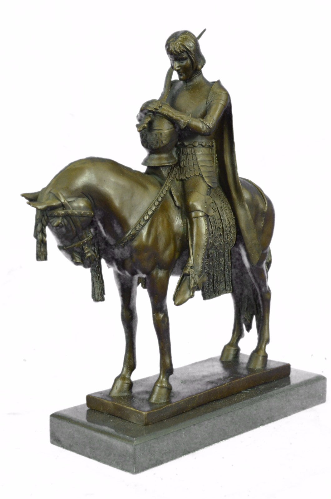 Bronze Sculpture of King Arthur Legendary British Leader Collectible Home Design