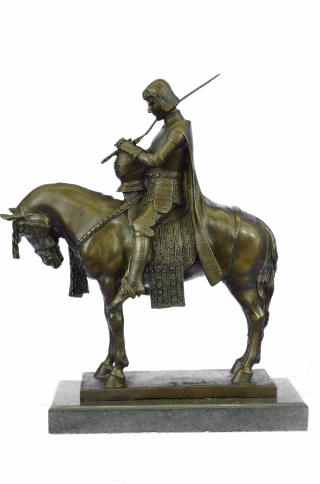 Bronze Sculpture of King Arthur Legendary British Leader Collectible H