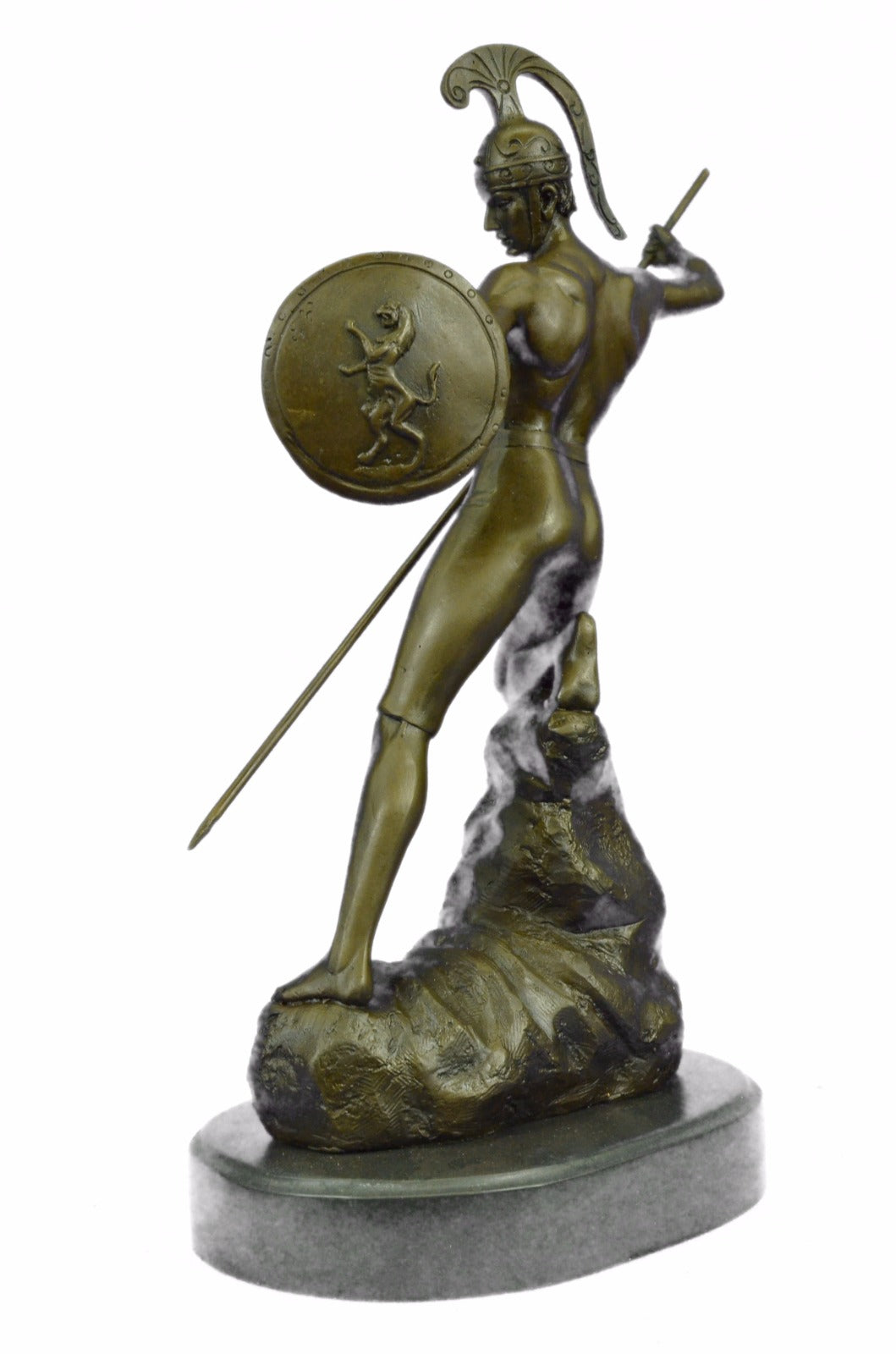 16" Western Art Bronze Statue Famous Roman warrior shield Statue Sculpture Sale