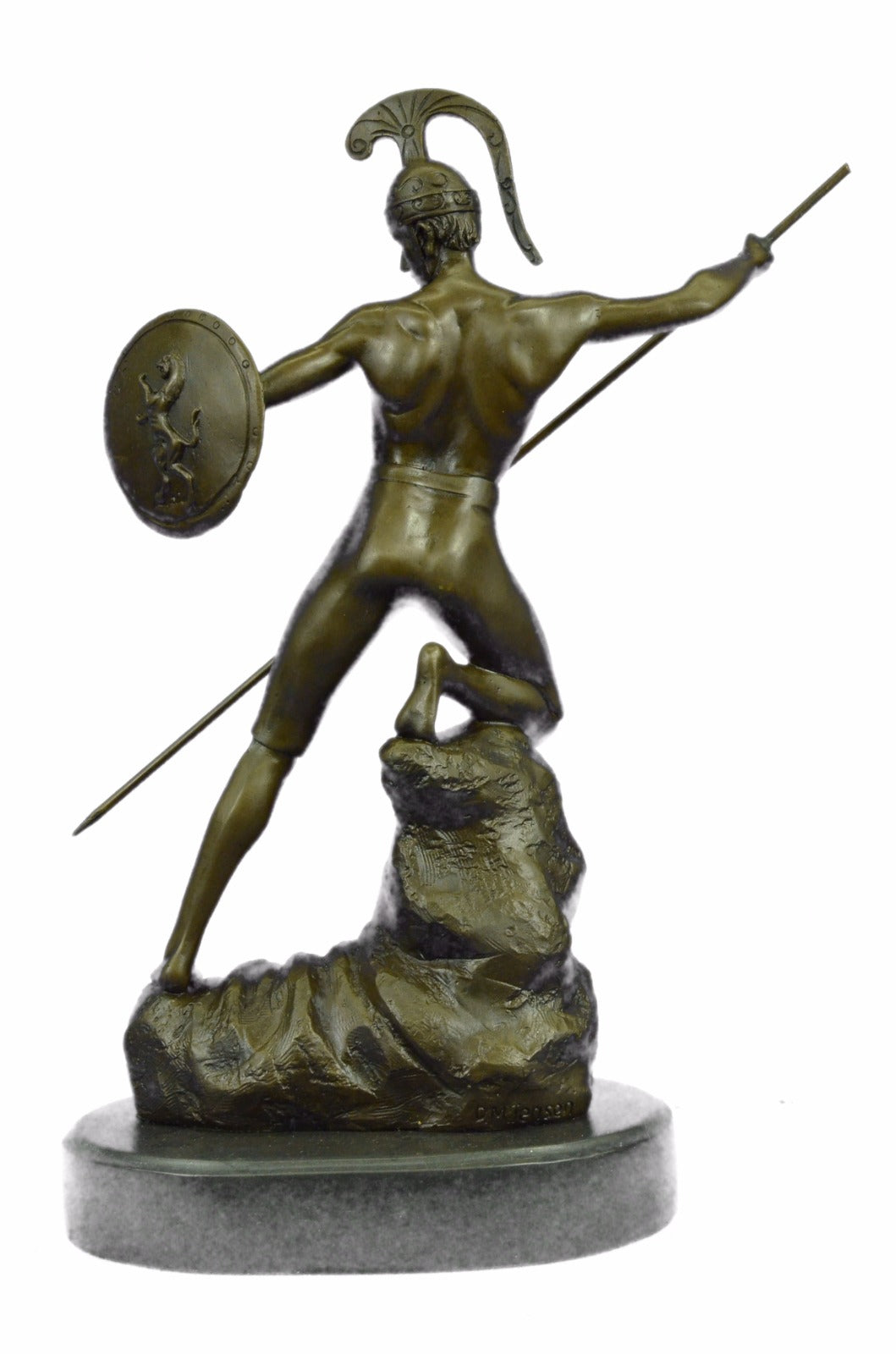 16" Western Art Bronze Statue Famous Roman warrior shield Statue Sculpture Sale