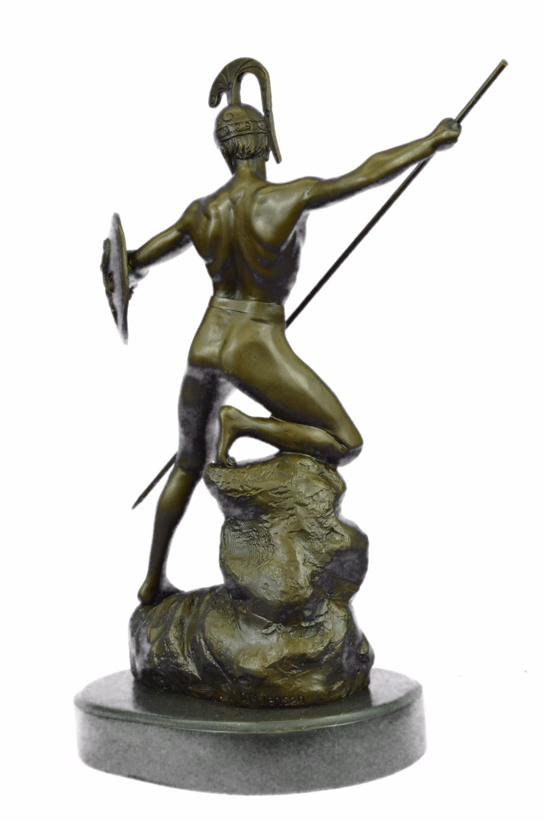 16" Western Art Bronze Statue Famous Roman warrior shield Statue Sculpture Sale