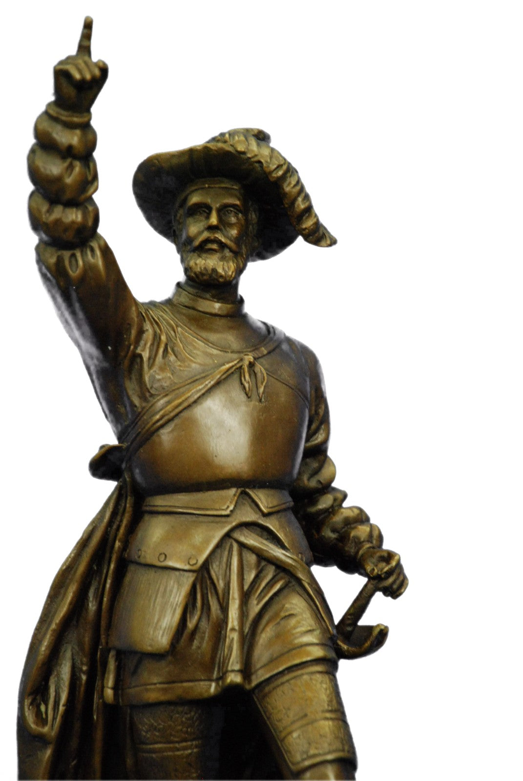 Vasco Balboa Spanish Spain Memorabilia Bronze Sculpture Marble Base Figurine