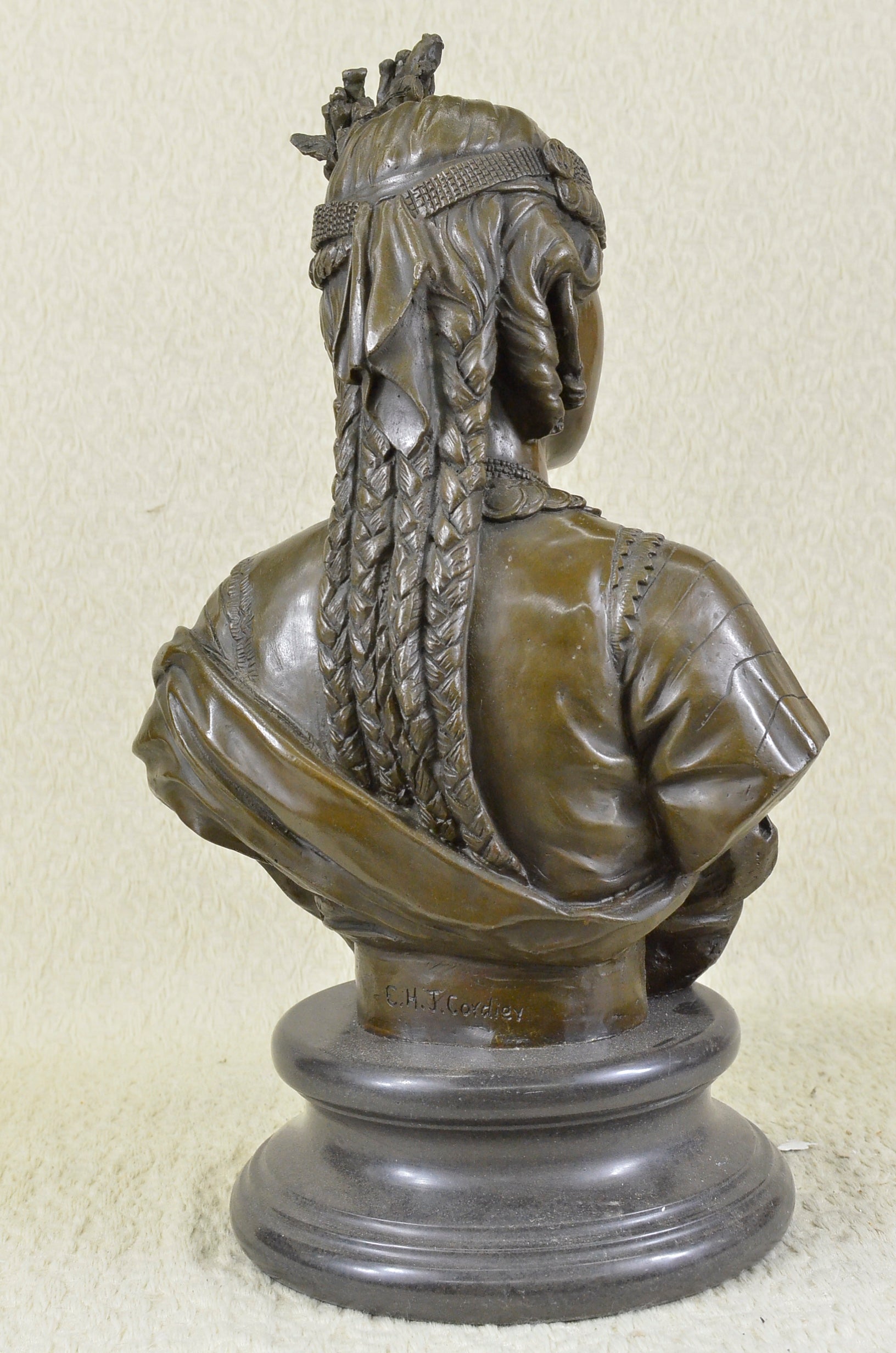 Handcrafted bronze sculpture SALE Bust Female Cordier By Caire Le Lady Egyptian