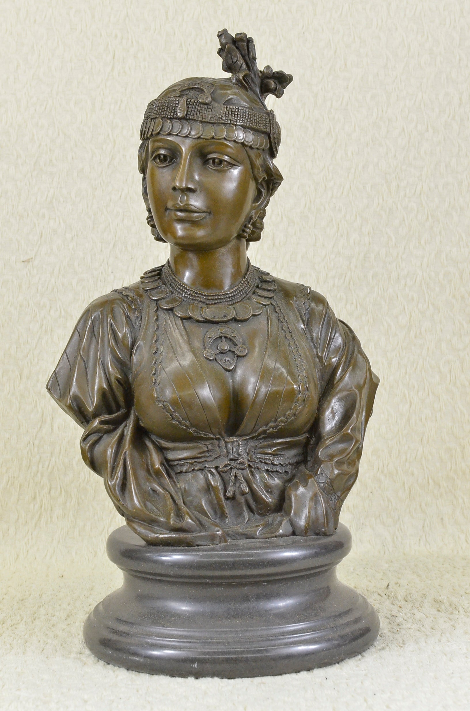Handcrafted bronze sculpture SALE Bust Female Cordier By Caire Le Lady Egyptian