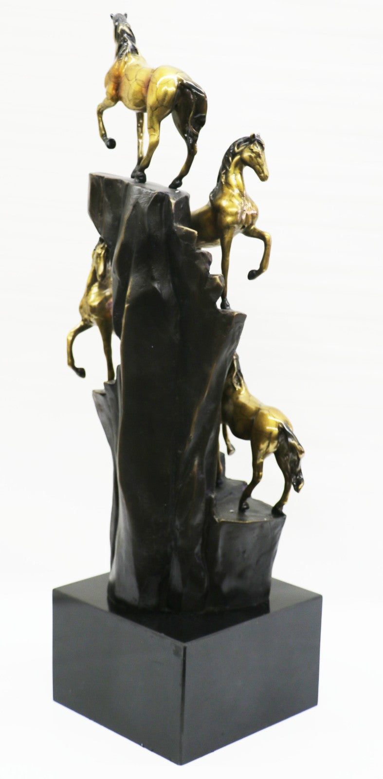 Art Deco Western Memorabilia Horses on The Hill Bronze Sculpture Home Decor