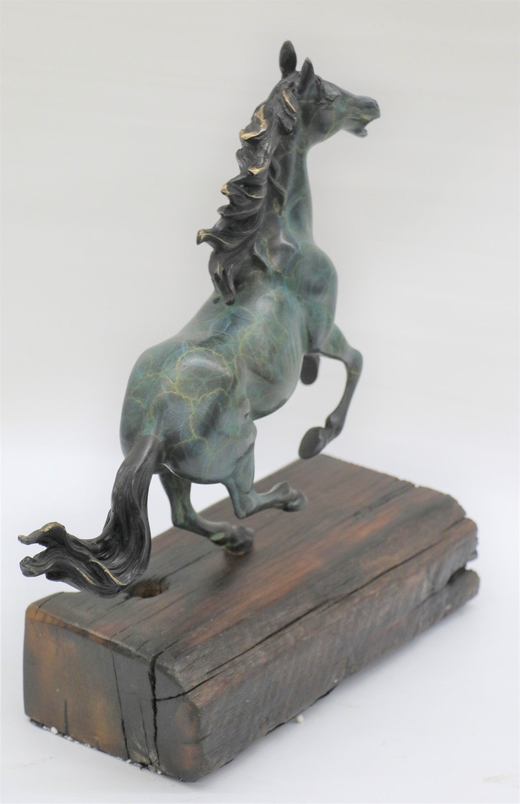 Thoroughbred Rearing Horse Trainer Equestrian Farm Art Deco Bronze Statue Gift